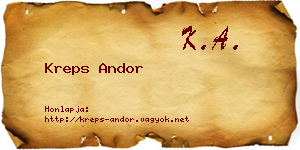 Kreps Andor névjegykártya